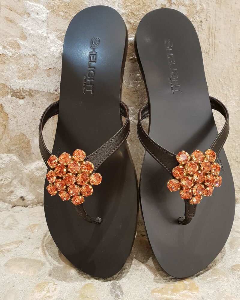 Chocolate Clip Rose Gold SWAROVSKI Padparadscha