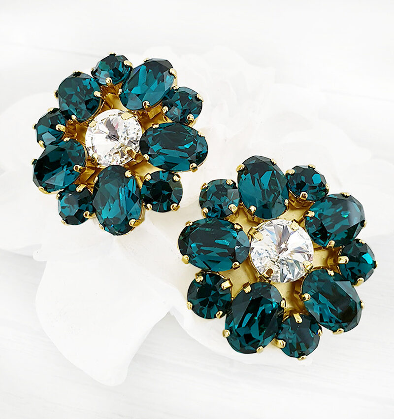 Flower Gold SWAROVSKI Crystal Emerald