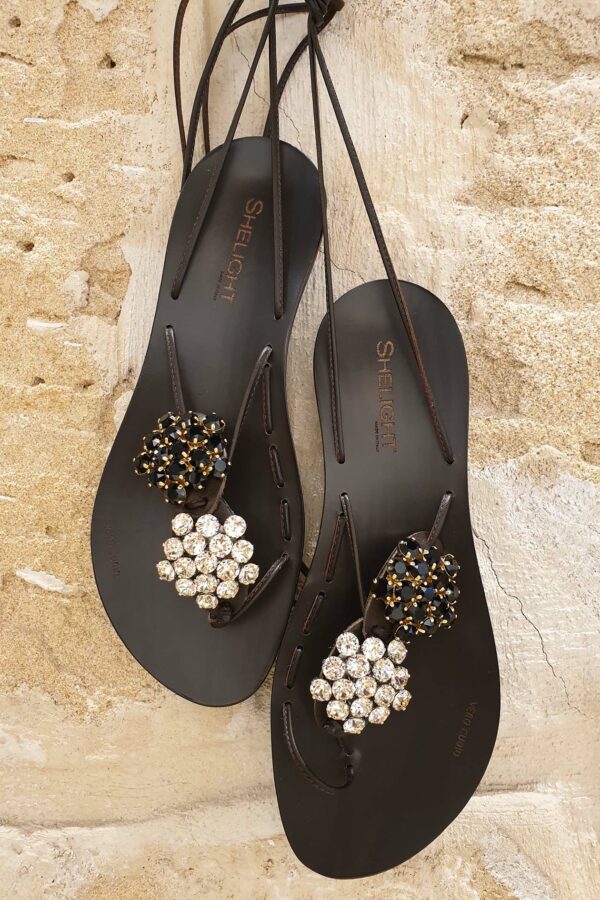 Twins Rose Gold SWAROVSKI Jet Silver Silk